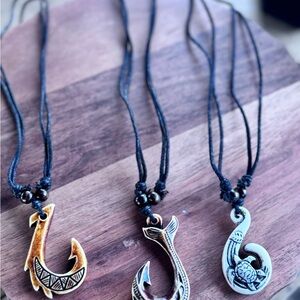 Men's Hook Pendant Necklace 2+1 free